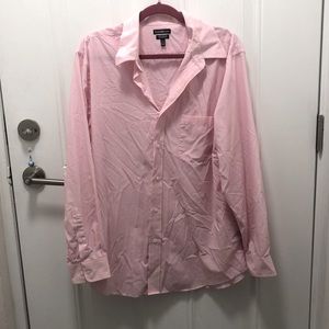 Men’s Pink and White Striped Button Down